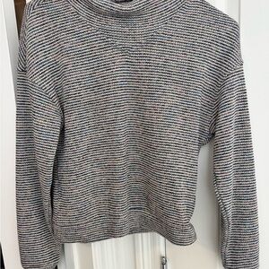 Madewell Black and White Striped Turtleneck Sweater